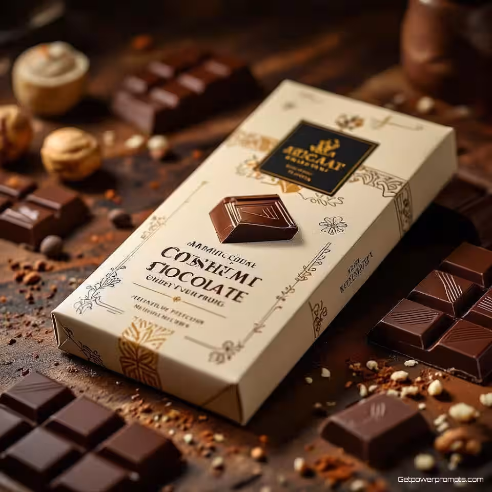Ambachtelijke Chocolade verpakkingsontwerpproces, fotorealistisch, close-up perspectief, zacht verlichting, creatief sfeer, visualisatie van creatieve workflow, fasen van ontwerpontwikkeling, reis van conceptontwikkeling, professionele studio-omgeving, ontwerpgereedschappen en schetsen, showcase van iteratief proces, artistieke ontwikkelingsnarratief, commerciële ontwerppresentatie, focus op gedetailleerd vakmanschap, aards en neutraal