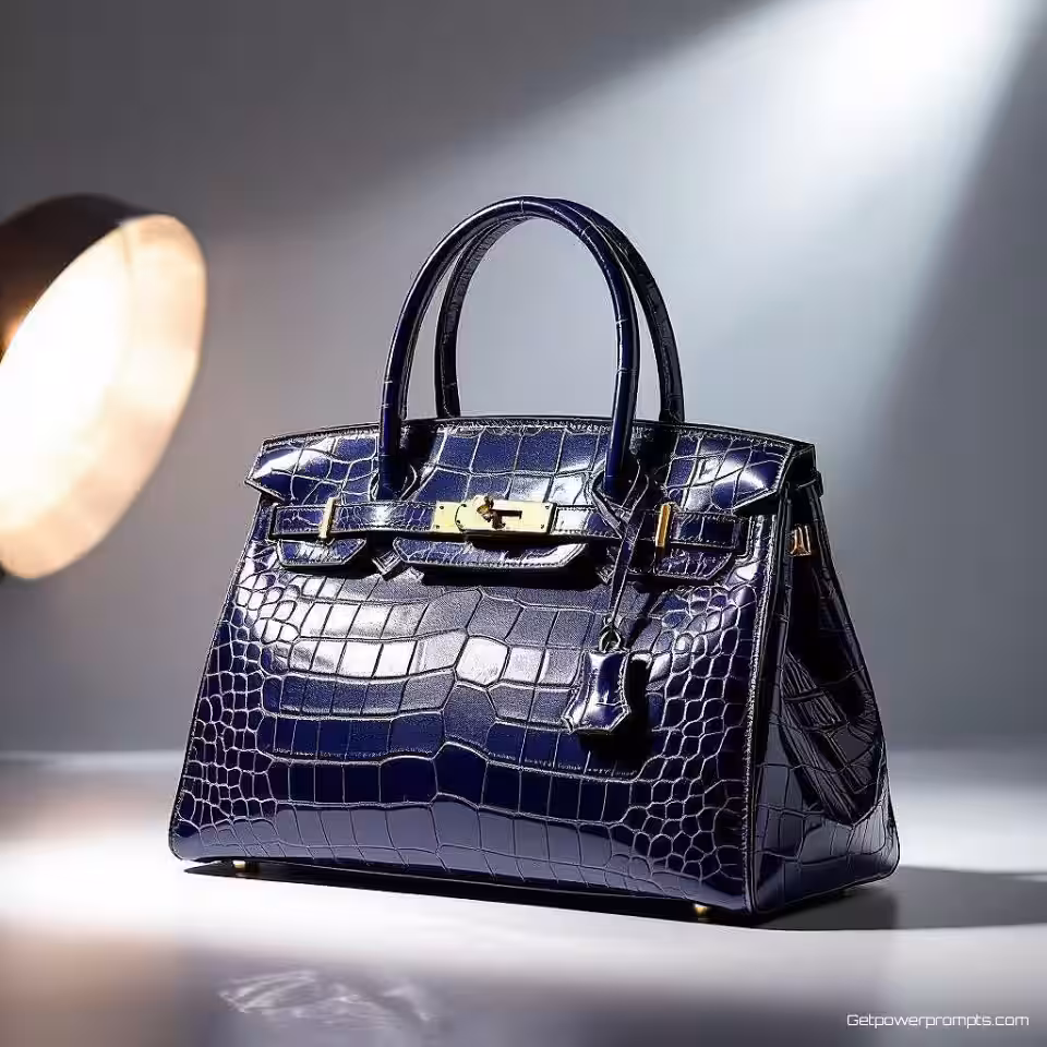 Designer handtas, cinematische productfotografie, donker verloop achtergrond, dramatische spotlight verlichting, luxueus sfeer, dramatische compositie, promotiebanner ontwerp, professionele esthetiek, scherpe focus, commerciële aantrekkingskracht, monochroom