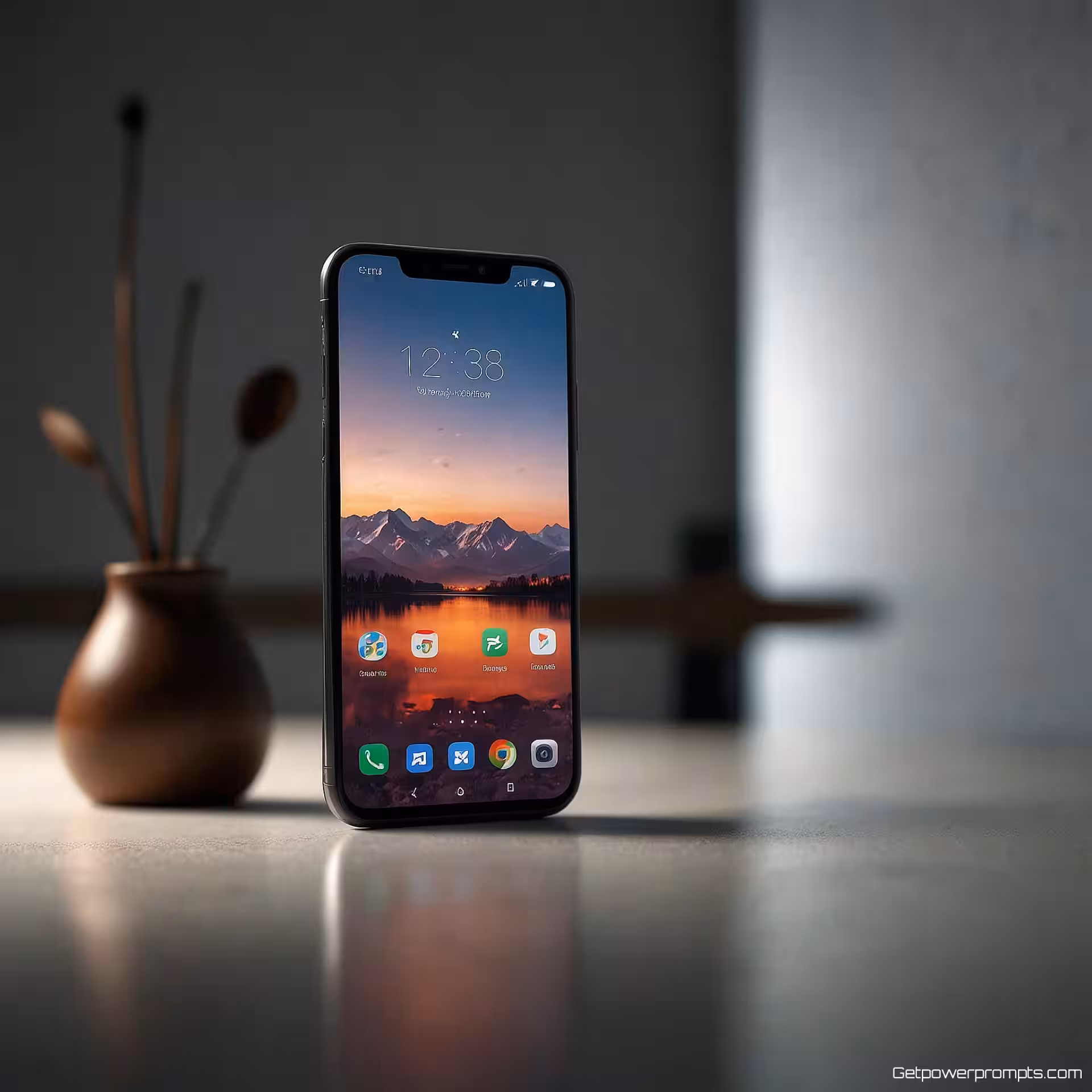 Smartphone, fotorealistisch, wit achtergrond, studioverlichting verlichting, professioneel sfeer, promotiebanner ontwerp, commerciële esthetiek, scherpe focus, professionele productweergave