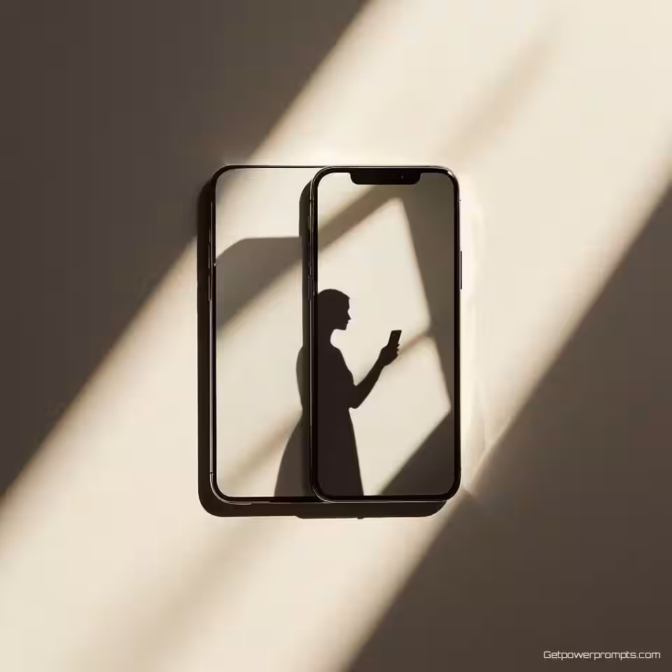 Smartphone, schaduwspel fotografie, minimalistisch achtergrond, dramatische zijverlichting verlichting, dramatisch sfeer, close-up perspectief, promotiebanner ontwerp, creatieve schaduweffecten, commerciële esthetiek, scherpe focus, dramatische silhouet, artistieke productpresentatie, professionele fotografie