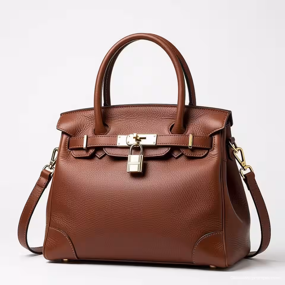 Leren handtas, professionele productfotografie, transparante achtergrond, studiobelichting belichting, close-up perspectief, scherpe focus, commerciële kwaliteit, geïsoleerd product, schone randen, studiobelichting, professionele presentatie