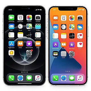 IPhone 15 vs iPhone 14, fotorealistisch stijl, studio wit achtergrond, studiobelichting verlichting, professioneel sfeer, versievergelijking lay-out, naast elkaar presentatie, professionele productpresentatie, scherpe focus, commerciële esthetiek, generatie-evolutie weergave