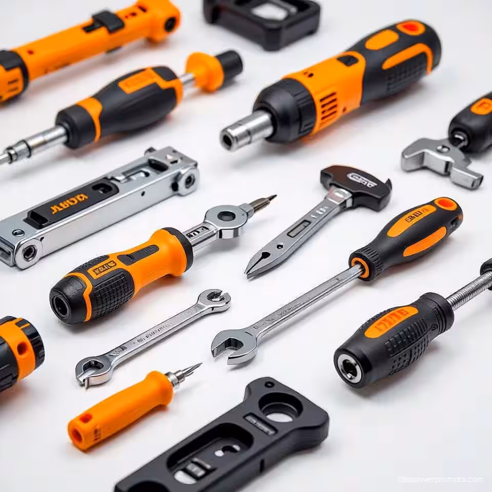 Boekenkast montage, meerdere compatibele gereedschappen demonstratie, technische illustratie, close-up perspectief, zacht daglicht verlichting, neutrale werkbank achtergrond, compatibel gereedschap showcase, alternatieve gereedschapsopties, educatieve compatibiliteitsgids, gereedschapsselectie visualisatie, meerdere gereedschapsarrangementen, duidelijke compatibiliteitsindicatoren