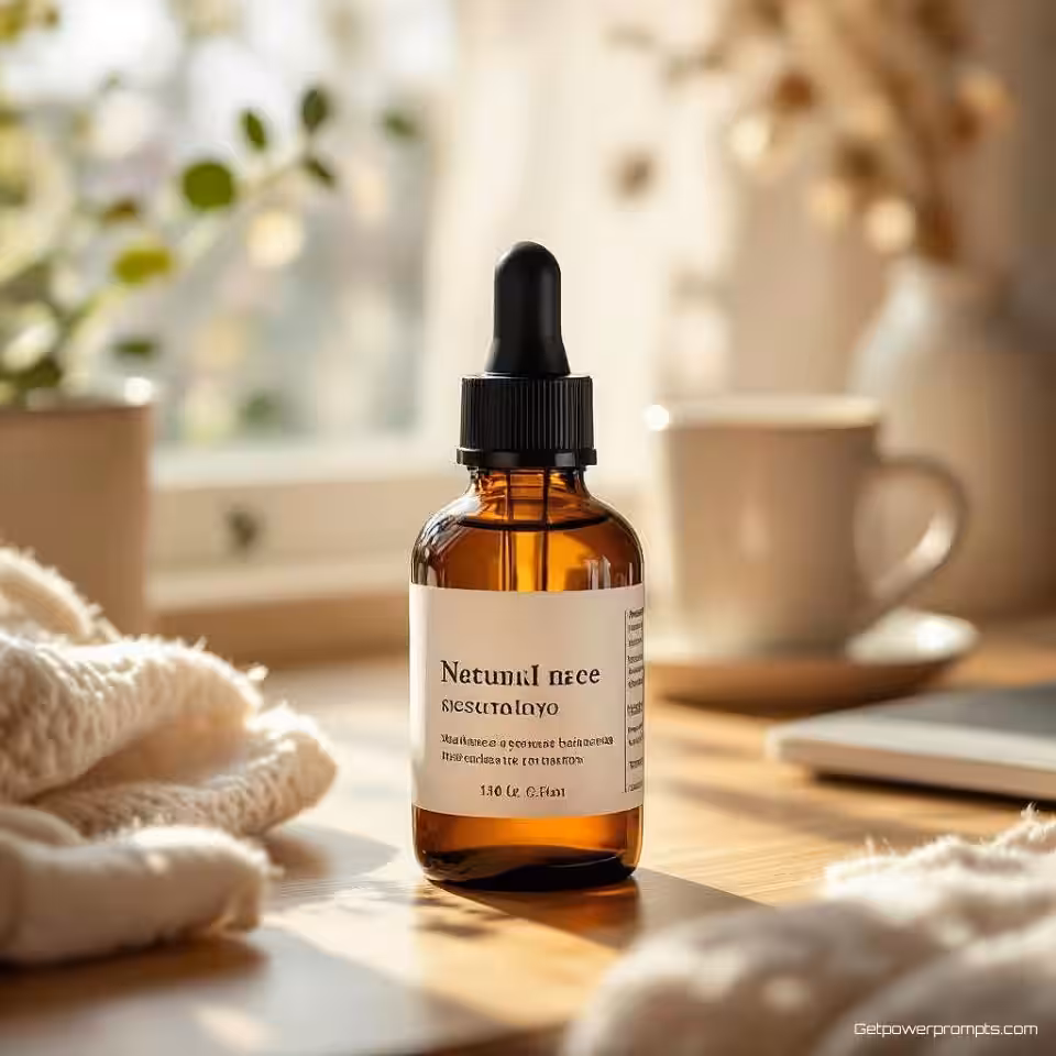 Natuurlijk gezichtsserum, door gebruikers gegenereerde storytelling fotografie, gezellige ochtendsfeer sfeer, thuiskantoor setting achtergrond, zacht ochtendlicht verlichting, close-up perspectief perspectief, authentieke narratieve stijl, smartphone camera esthetiek, product in persoonlijke context, natuurlijke storytelling elementen, zachte achtergrond focus, oprecht gebruikersverhaal moment