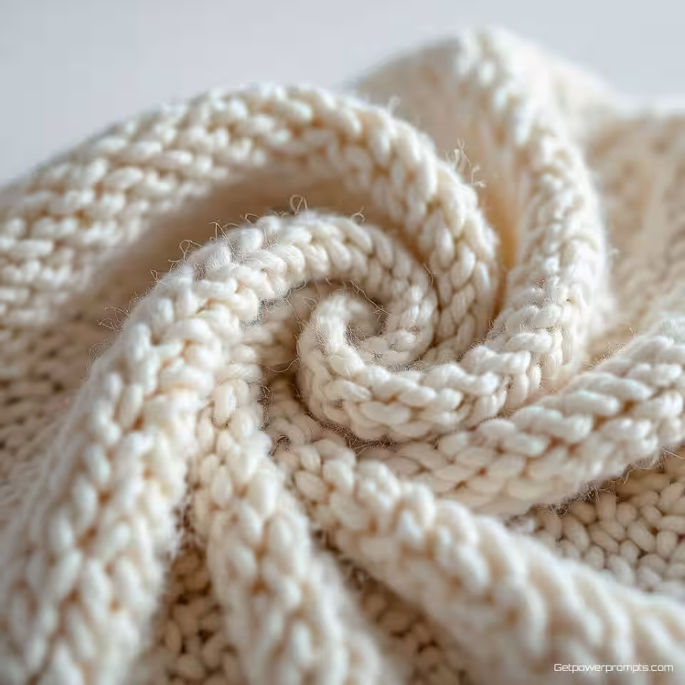 Wollen trui, macro productfotografie, witte studio achtergrond achtergrond, studiobelichting belichting, extreme close-up perspectief, extreme close-up, textuurdetail showcase, professionele e-commerce presentatie, scherpe focus, materiaaleigenschappen highlight
