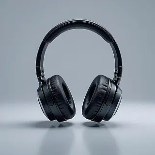 Draadloze koptelefoon, explosieweergave fotografie, witte studio achtergrond achtergrond, studio verlichting verlichting, dynamisch perspectief perspectief, componentenscheiding showcase, technische productvisualisatie, professionele e-commerce presentatie, scherpe focus, individuele onderdelen rangschikking, educatieve productuitbraak, commerciële esthetiek