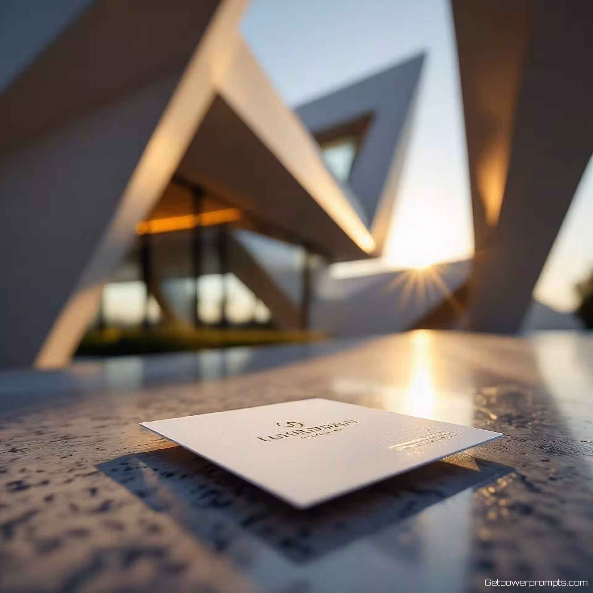 Luxe merk visitekaartje, architectuurfotografie, moderne architectuur structuur, natuurlijk daglicht verlichting, ooghoogte perspectief perspectief, geometrische compositie, professionele zakelijke esthetiek, scherpe focus, schone lijnen, moderne architecturale integratie