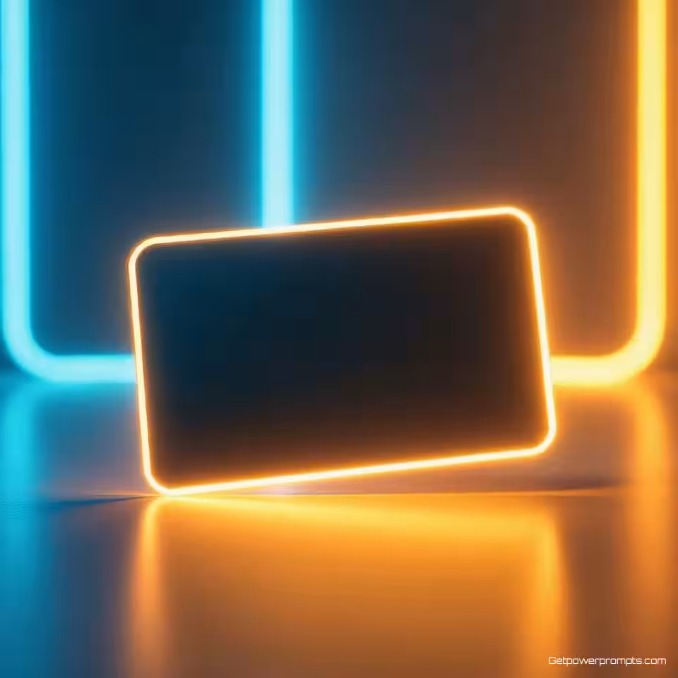 Elegant zakelijk visitekaartje, gloed effect fotografie, donkere studiobackground achtergrond, dramatische studiobelichting verlichting, elektrisch blauw en roze kleurenschema, neon accenten, professionele zakelijke esthetiek, lichtgevende randen, moderne compositie, scherpe focus, commerciële presentatie