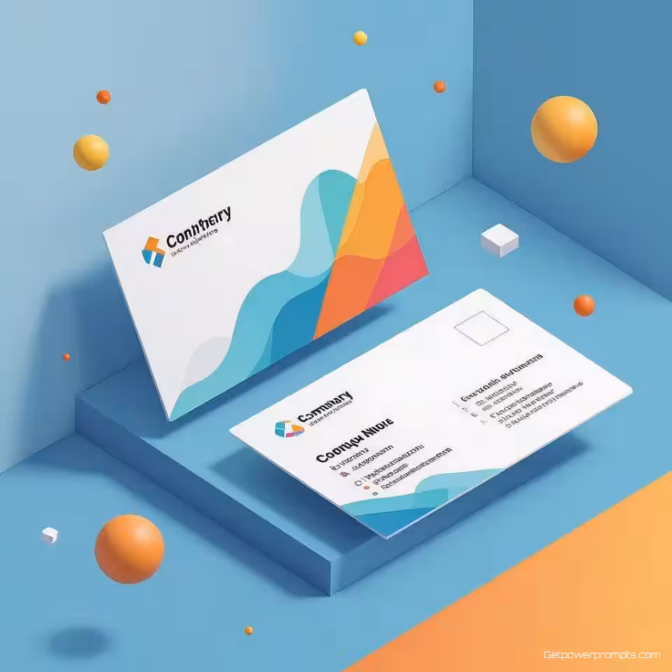 Zakelijk visitekaartje met bedrijfsbranding, isometrische 3D-render, geometrische kunststijl stijl, verloop achtergrond achtergrond, studio verlichting verlichting, geometrische compositie, zwevend perspectief, professionele zakelijke esthetiek, schone lijnen, modern ontwerp