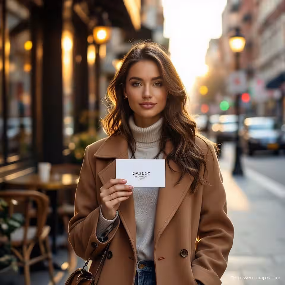 Creatief bureau visitekaartje, stedelijke straatfotografie, stedelijk professioneel sfeer, gouden uur zonlicht verlichting, stedelijke straatachtergrond omgeving, spontane compositie, authentieke straatstijl, professionele zakelijke esthetiek, omgevingsverhaal, natuurlijke stedelijke elementen