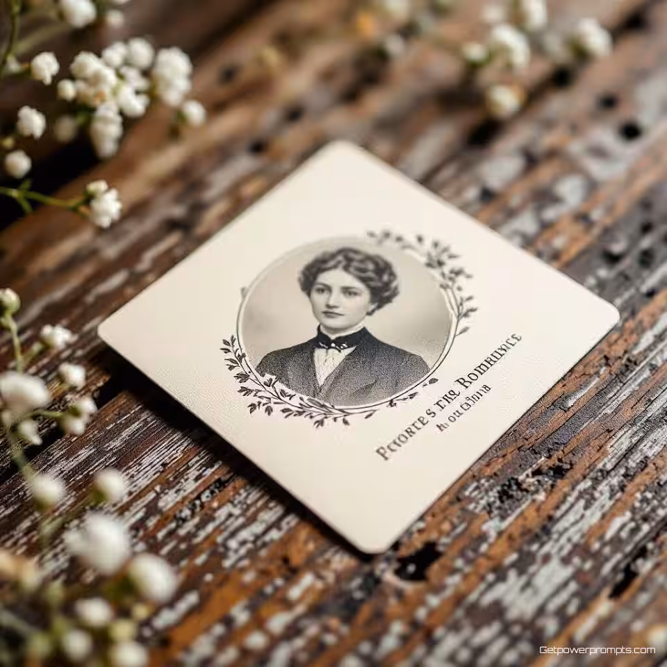 Minimalistisch visitekaartje, vintage fotografie, victoriaans tijdperk esthetiek, zacht natuurlijk licht verlichting, verweerd houten achtergrond achtergrond, verouderde textuur, authentieke patina, professionele zakelijke esthetiek, tijdloze compositie, zachte focus