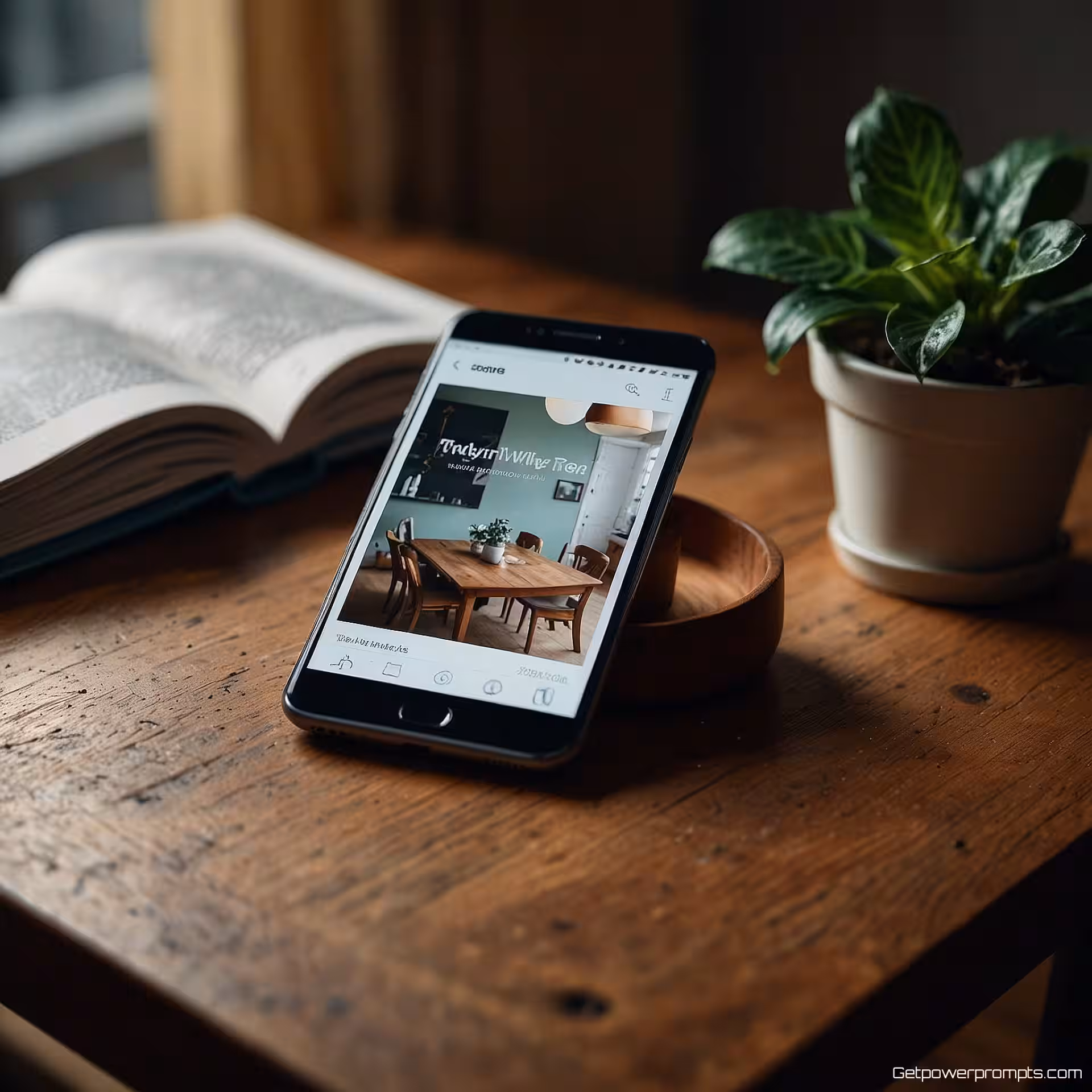Smartphone op tafel, tijdschrift feature fotografie, fotorealistisch, medium shot perspectief, studiobelichting belichting, redactionele stijl, dramatisch sfeer, professionele kwaliteit, koel