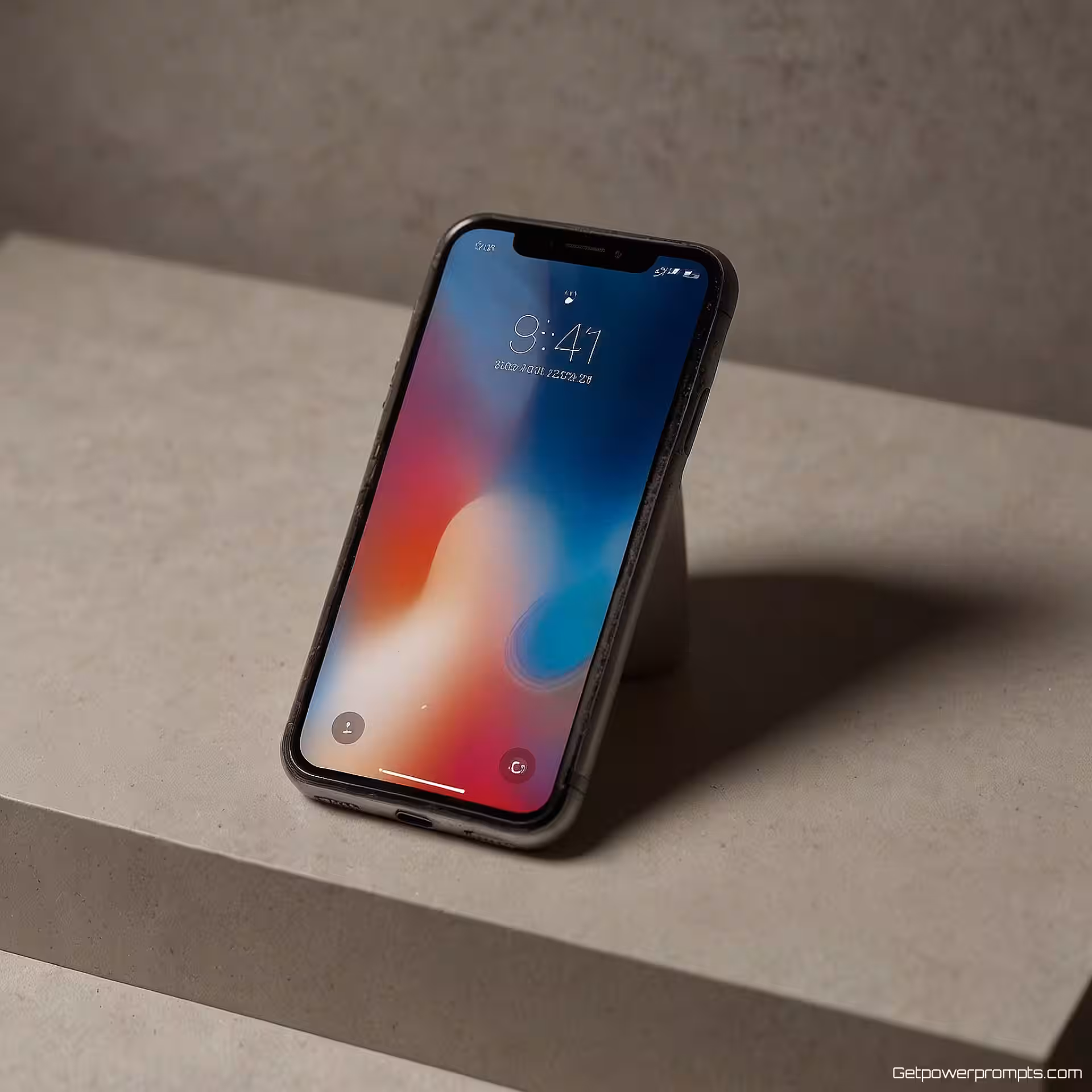 Premium smartphone, minimalistische productfotografie, fotorealistisch, gecentreerde compositie perspectief, zachte belichting belichting, schone tijdschriftesthetiek, neutrale tonen, negatieve ruimte, redactionele productfocus, professionele tijdschriftlay-out