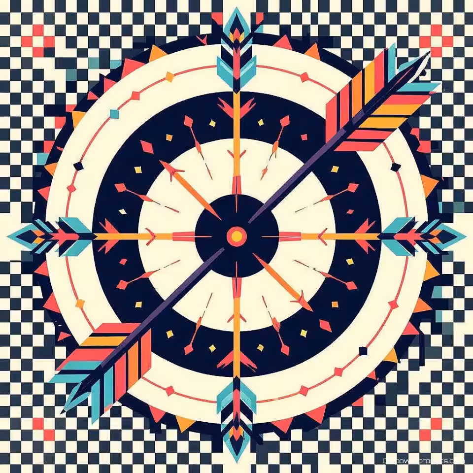 Pijl, geanimeerde GIF-stijl, 3 frames frames, levendig kleurenschema, transparant achtergrond, herhalende animatie, pixelkunst esthetiek, retro digitale kunst, schone randen, professionele branding, commercieel gebruik