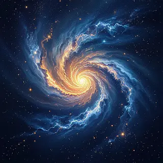 Spiraalstelsel nevelpatroon, digitale schilderkunst digitale kunst, diepe ruimte blauwen kleurenschema, interstellaire wolkenformaties, naadloos herhalende textuur, donkere ruimte achtergrond, kosmische stofdeeltjes, etherische gloed, diepe ruimte esthetiek, hoge resolutie digitale kunst, hemelse energiepatronen