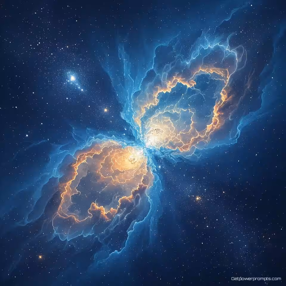 Supernovarest nevelpatroon, digitale schilderkunst digitale kunst, diepe ruimte blauwen kleurenschema, interstellaire wolkenformaties, naadloos herhalende textuur, donkere ruimte achtergrond, kosmische stofdeeltjes, etherische gloed, diepe ruimte esthetiek, hoge resolutie digitale kunst, hemelse energiepatronen