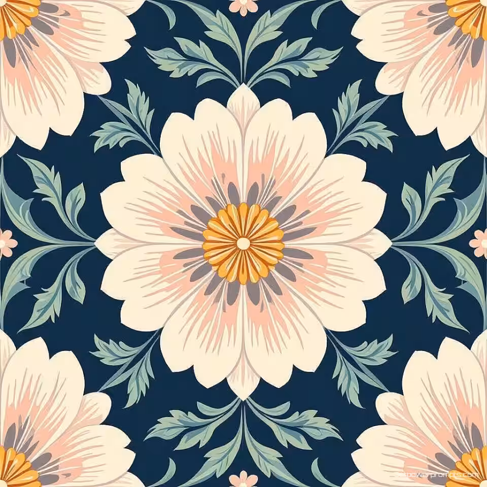 Katoen textielpatroon, floraal ontwerp, pastel palet, naadloos herhalend motief, glad textuur, professionele digitale illustratie, ingewikkelde details, wit achtergrond, hoogwaardig textielontwerp