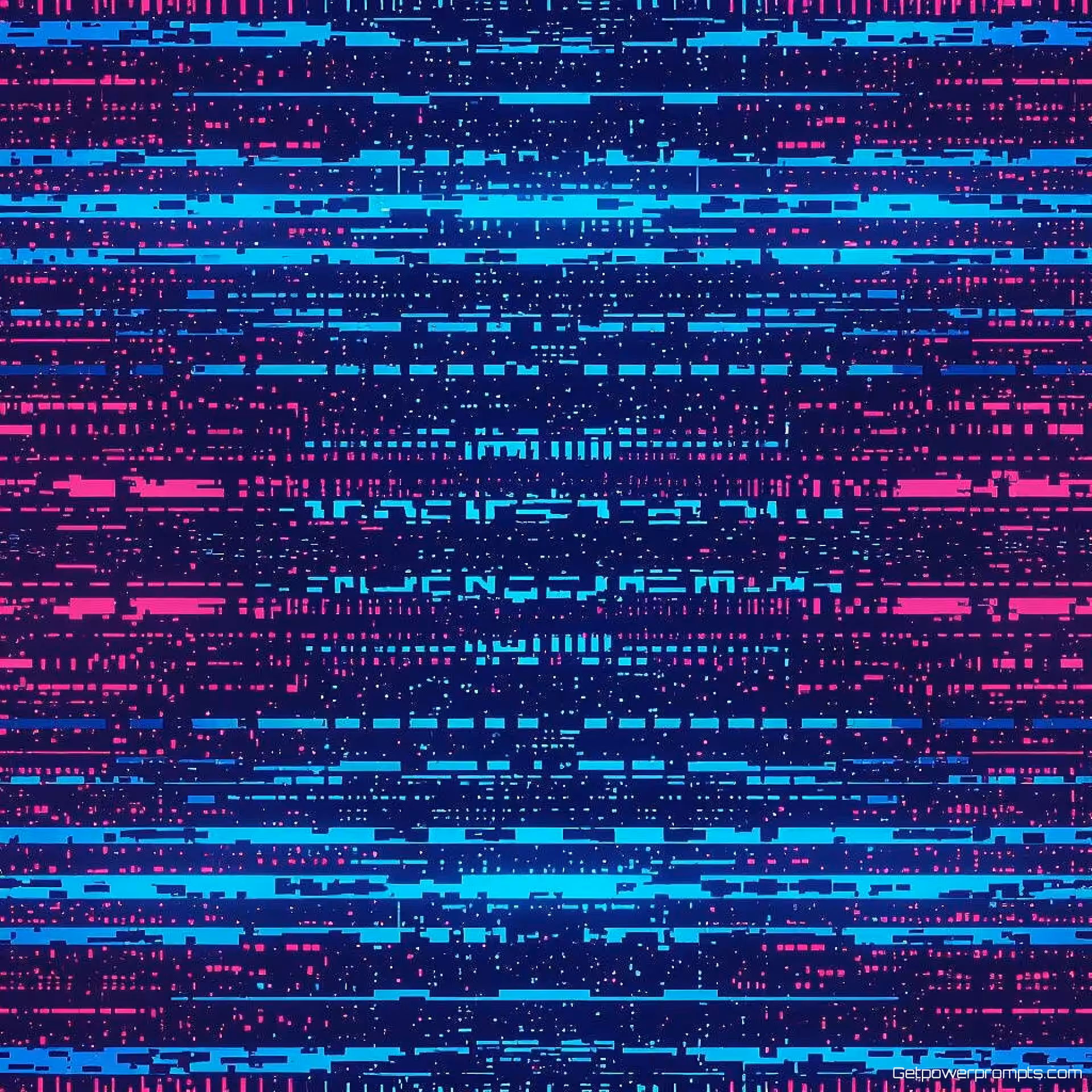 Scanlijn digitaal patroon, cyberpunk ontwerp, neon kleurenschema, data corruptie effecten, digitale vervormingsartefacten, naadloos herhalende textuur, effen kleur achtergrond, pixelverplaatsing, scanlijn interferentie, hoogwaardige digitale kunst, cyberpunk esthetiek, subtiel glitch niveau