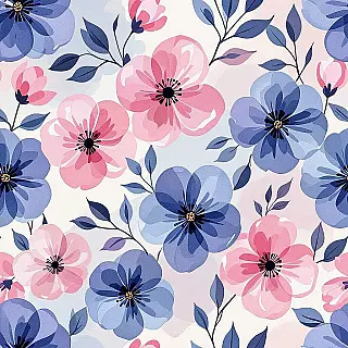 Floraal, digitale aquarel textuur, modern ontwerp, pastel tinten kleurenschema, naadloos herhalend patroon, wit achtergrond, vloeiende penseelstreken, organische kleurmenging, artistieke aquarel effecten, hoogwaardige digitale kunst, schilderachtige textuur