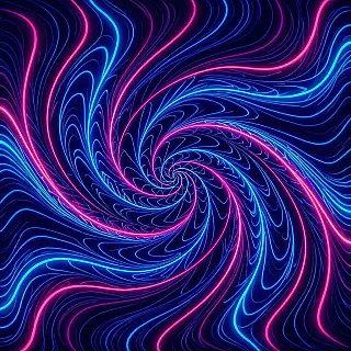 Vloeistofdynamica, kinetisch bewegingspatroon, abstract digitaal digitaal ontwerp, elektrisch neon kleurenschema, dynamische bewegingsillusie, optische stroomeffecten, naadloos herhalende textuur, effen kleur achtergrond, hoogwaardige digitale kunst, spiraalvormig bewegingsstijl, abstracte kinetische energievisualisatie