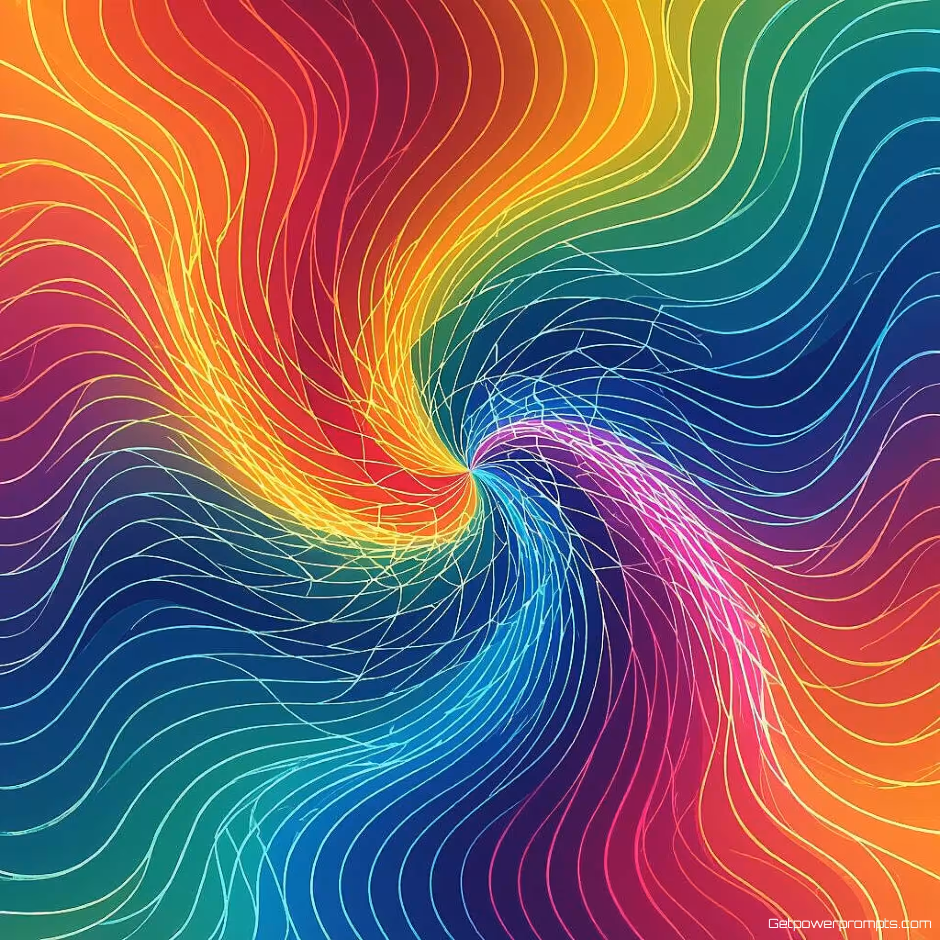 Digitale golven, kinetisch bewegingspatroon, abstract digitaal digitaal ontwerp, elektrisch neon kleurenschema, dynamische bewegingsillusie, optische stroomeffecten, naadloos herhalende textuur, effen kleur achtergrond, hoogwaardige digitale kunst, spiraalvormig bewegingsstijl, abstracte kinetische energievisualisatie