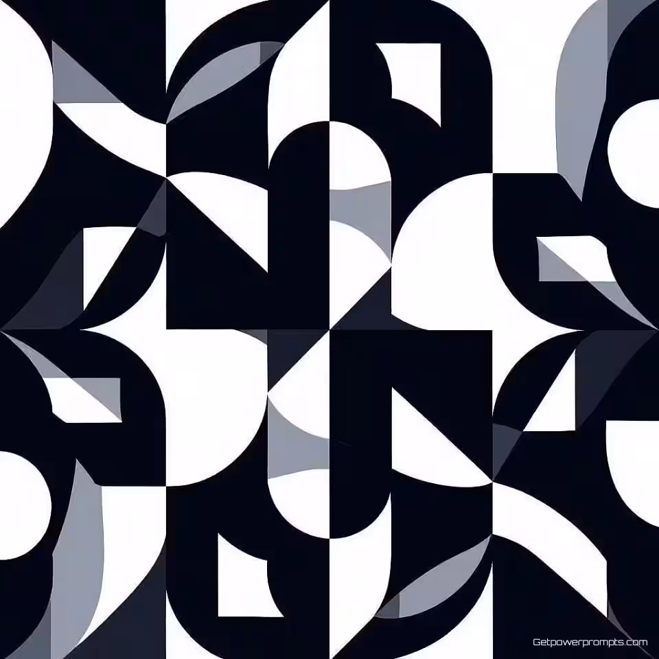 Abstract, minimalistisch geometrisch patroon, modern ontwerp, monochroom kleurenschema, naadloos herhalend motief, effen wit achtergrond, schone lijnen, moderne esthetiek, precieze vectorelementen, professionele branding textuur