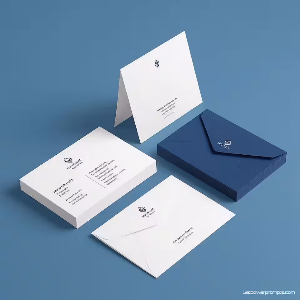 Visitekaartjes, briefpapier, enveloppen en notitiekaarten, minimalistisch design, schone studiobackground achtergrond, zacht studio licht verlichting, neutrale kleuren kleurenschema, professionele corporate identiteit, samenhangende brand elementen, elegante opstelling, zakelijke kantoorbenodigdheden collectie, premium materialen, brand consistentie, verfijnde presentatie