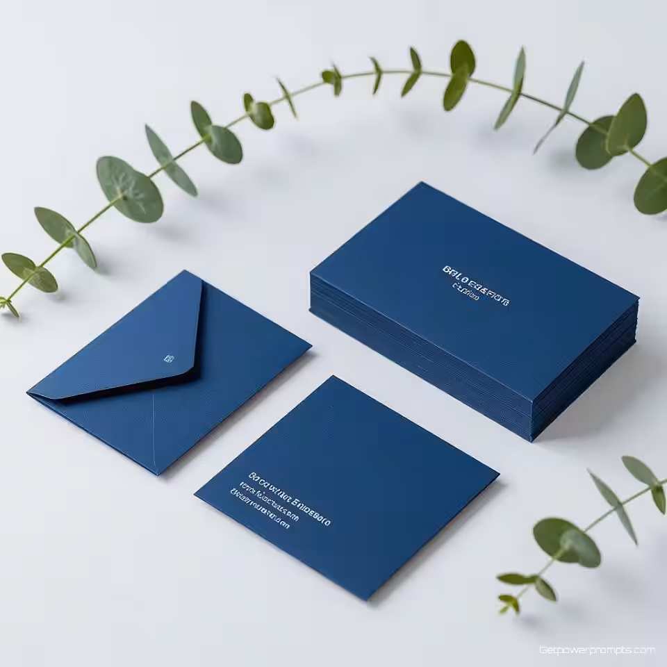 Visitekaartjes en enveloppen, minimalistisch design, schone studiobackground achtergrond, zacht studio licht verlichting, neutrale kleuren kleurenschema, professionele corporate identiteit, samenhangende brand elementen, elegante opstelling, zakelijke kantoorbenodigdheden collectie, premium materialen, brand consistentie, verfijnde presentatie