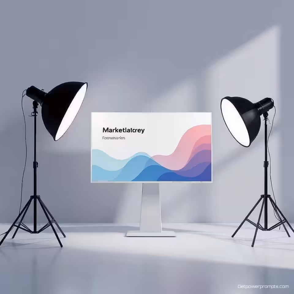 Marketingstrategie presentatie, minimalistisch ontwerp, gradiënt achtergrond achtergrond, zachte verlichting verlichting, merk kleurenschema kleurenschema, professionele digitale presentatie, gebrandmerkte dia-ontwerp, moderne zakelijke esthetiek, schone lay-out compositie, zakelijke presentatie visueel, samenhangende merkelementen, professionele dia-mockup, scherpe focus, studiokwaliteit