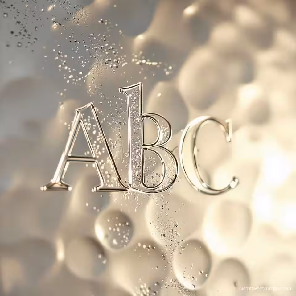 ABC, gegraveerd glasoppervlak, fotorealistisch, studio achtergrond achtergrond, studio verlichting verlichting, monochroom, close-up perspectief, matte textuur, precisie-graveerwerk, lichtdiffusie-effecten, elegante typografie, luxe branding esthetiek