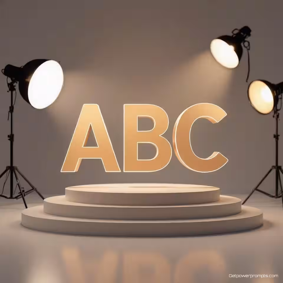 ABC monogram, vloeiende fade-in animatie, studio achtergrond achtergrond, studio verlichting verlichting, modern kleurenschema kleurenschema, dynamische beweging, digitale branding, vloeiende overgangen, professionele presentatie, moderne typografie-effecten