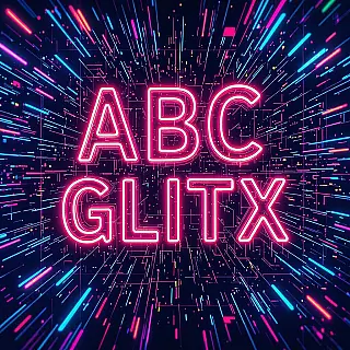 ABC, digitale glitch digitale glitch kunst, neon cyberpunk kleurenschema, abstract digitaal achtergrond, neon gloed verlichting, vervormde typografie, digitale corruptie-effecten, pixelverplaatsing, data visualisatie esthetiek, moderne branding, abstract digitaal kunstwerk, levendige kleurvervorming, technologische kunststijl
