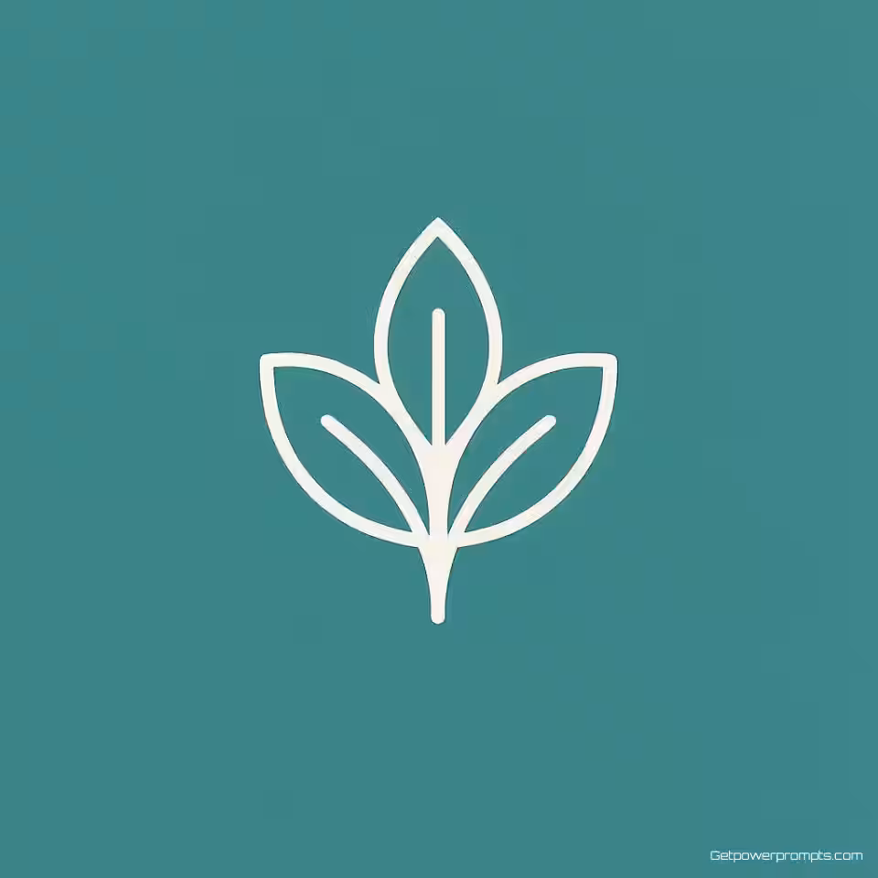 Blad, minimalistisch icoonontwerp, effen kleur achtergrond, monochroom, gecentreerd lay-out, professioneel atmosfeer, branding identiteit, schone lijnen, symbolische representatie, visuele communicatie