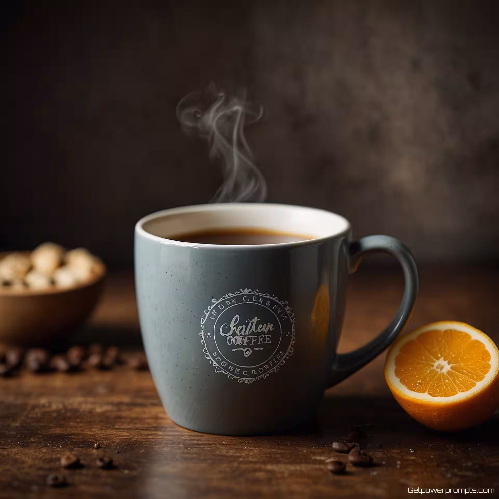 Ambachtelijke koffiemok, lifestyle fotografie, energiek sfeer, thuiswerkplek achtergrond, zachte studiobelichting verlichting, authentiek moment, zachte achtergrond focus, natuurlijke interactie, commerciële advertentiestijl