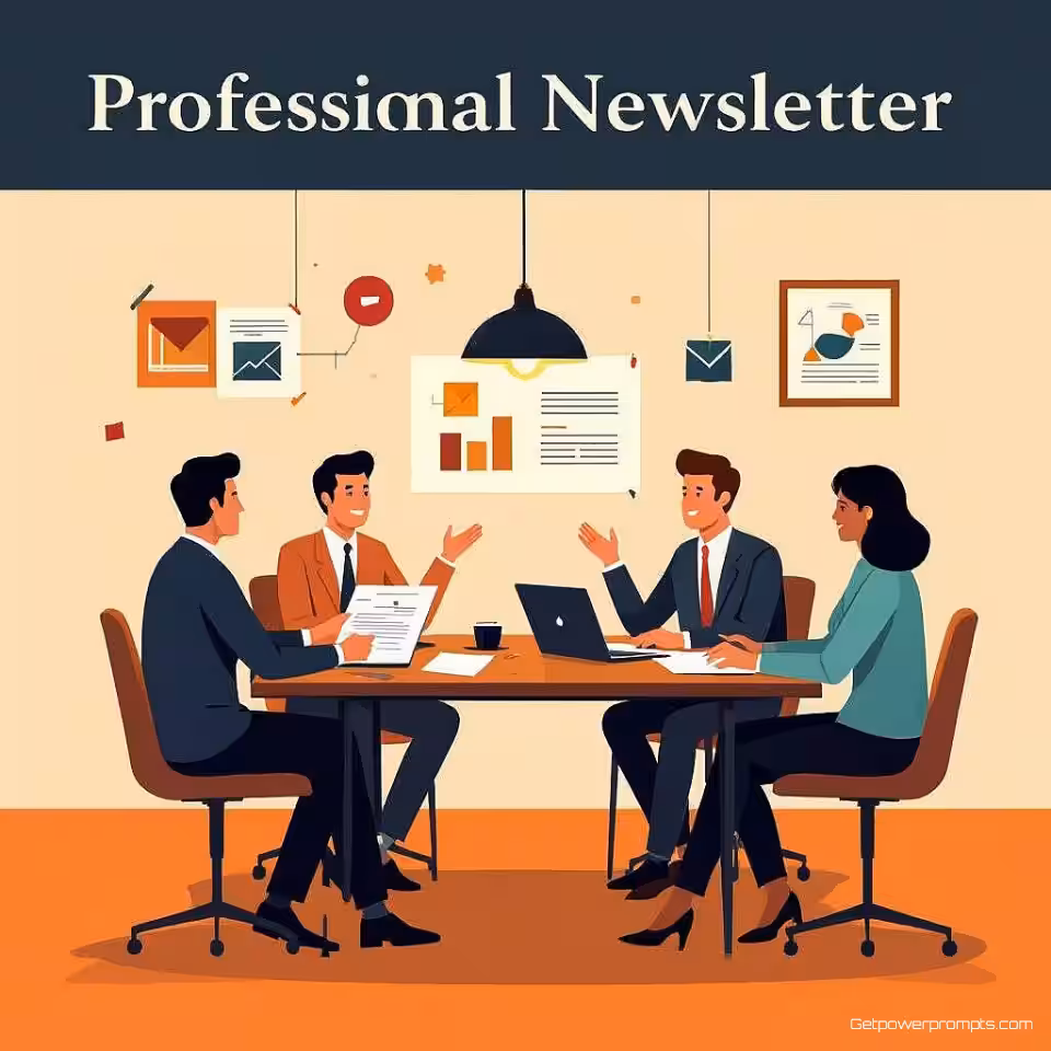 Team vergadering, flat illustratie illustratie, professioneel sfeer, gecentreerde compositie perspectief, pastel kleuren kleurenschema, redactionele nieuwsbrieffunctie, professionele presentatie, schone lijnen, boeiende visuele stijl