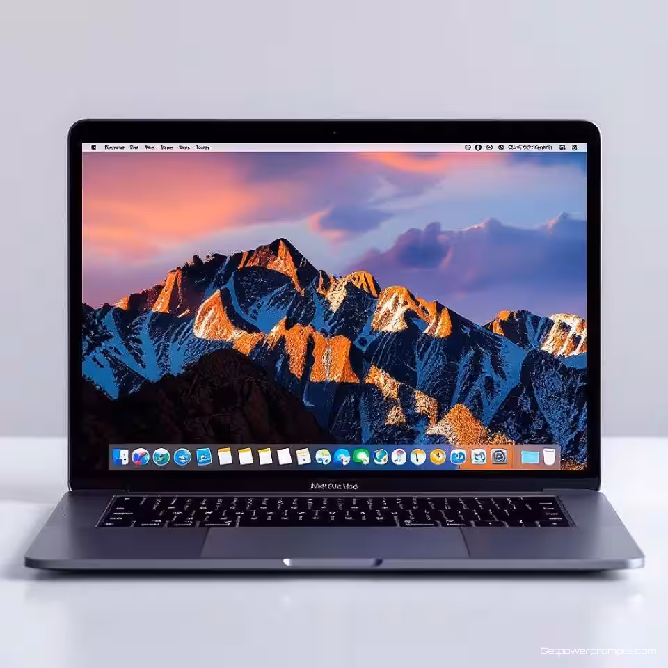 Moderne laptop, fotorealistisch, professioneel sfeer, close-up perspectief, zacht belichting, effen achtergrond, nieuwsbrieffunctieafbeelding, redactionele kwaliteit, professionele presentatie, tekstoverlayruimte, schone esthetiek, scherpe focus