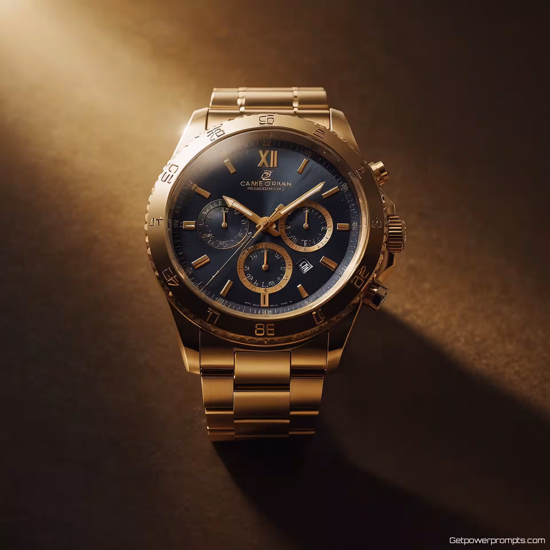 Luxe horloge, digitale illustratie, verfijnd sfeer, verloop achtergrond achtergrond, dramatisch licht belichting, professioneel campagnebeeld, cinematografische compositie, koele tonen