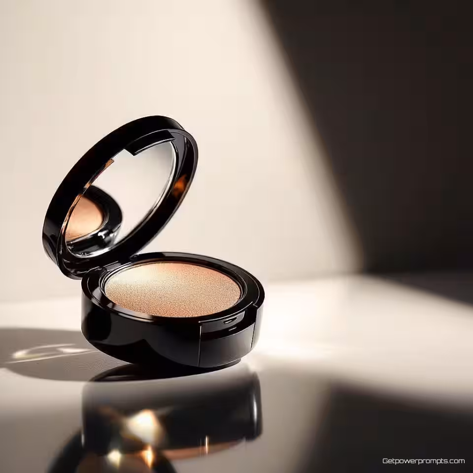 Cosmetisch product, spotlight fotografie, donkere studio achtergrond, harde spotlight verlichting, dramatische compositie, dramatisch sfeer, enkele lichtbron, hoog contrast schaduwen, professionele marketing esthetiek, cinematische product onthulling, scherpe focus op product, donkere omgevingsomgeving, dramatische visuele impact