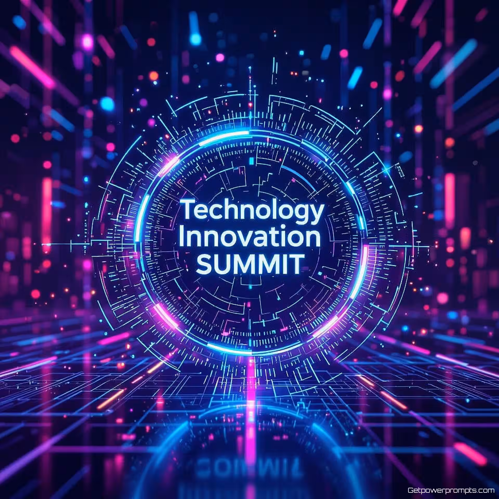 Technologie innovatie top, cyberpunk esthetiek, futuristische sfeer sfeer, donker verloop achtergrond achtergrond, neon gloed verlichting verlichting, futuristische technologie-elementen, holografische interfaces, gloeiende neon accenten, cyberpunk esthetiek, digitale deeltjes, modern evenement banner ontwerp, schone typografie ruimte, sci-fi geïnspireerd, dynamische visuele effecten