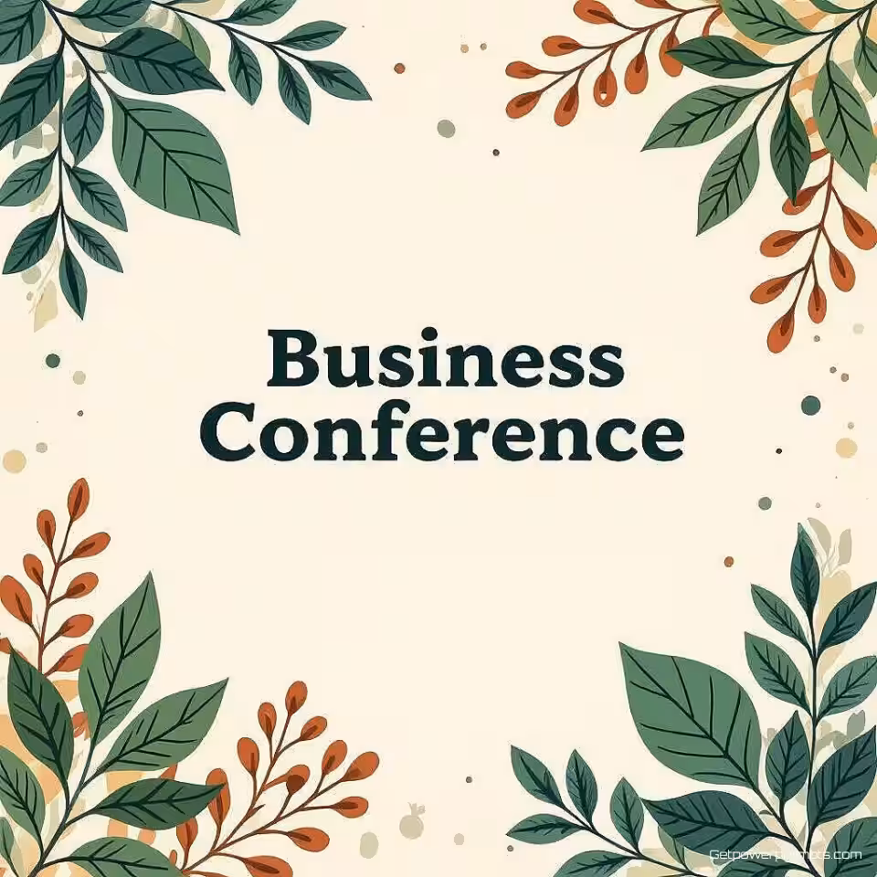 Zakelijke conferentie, digitale illustratie, energiek sfeer, natuurlijke texturen achtergrond, zacht natuurlijk licht verlichting, organische natuurlijke elementen, botanische patronen, vloeiende lijnen, natuurgeïnspireerd ontwerp, professionele evenementenbanner, schone typografie ruimte, aardse kleurenpalet, natuurlijke texturen