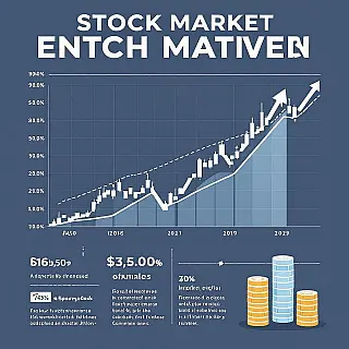 Aandelenmarktprestatiegrafiek, schone vectorillustratie, professionele zakelijke sfeer sfeer, blauwe en grijze tinten, redactionele financiële illustratie, datavisualisatie-elementen, economische verhaallijn, tijdschriftlay-out gereed, professioneel kunstwerk, schoon infographic-ontwerp, publicatiekwaliteit, moderne financiële grafieken