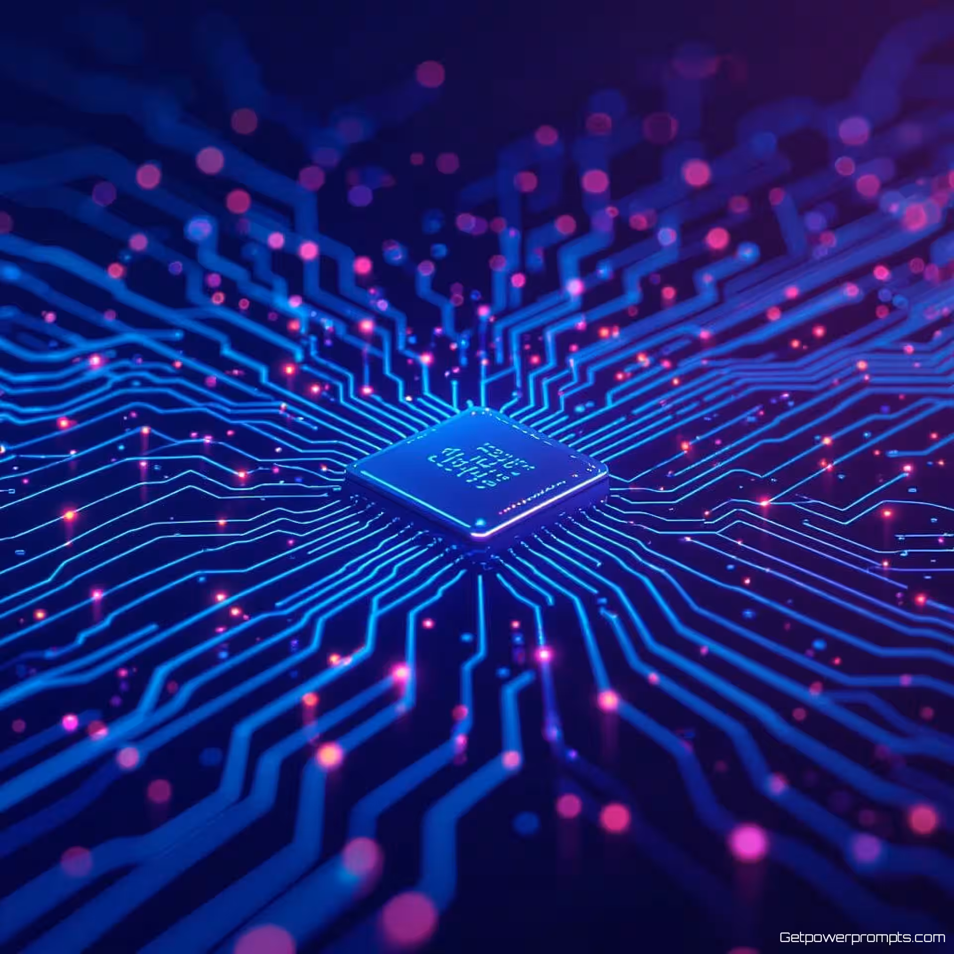 Neurale netwerkarchitectuur, AI neuronaal netwerk visualisatie, digitale illustratie stijl, donker verloop achtergrond, cyberpunk kleuren kleurenschema, onderling verbonden knooppunten, gegevensstroompatronen, gloeiende verbindingen, digitale intelligentie esthetiek, moderne machine learning visualisatie, professionele tech presentatie