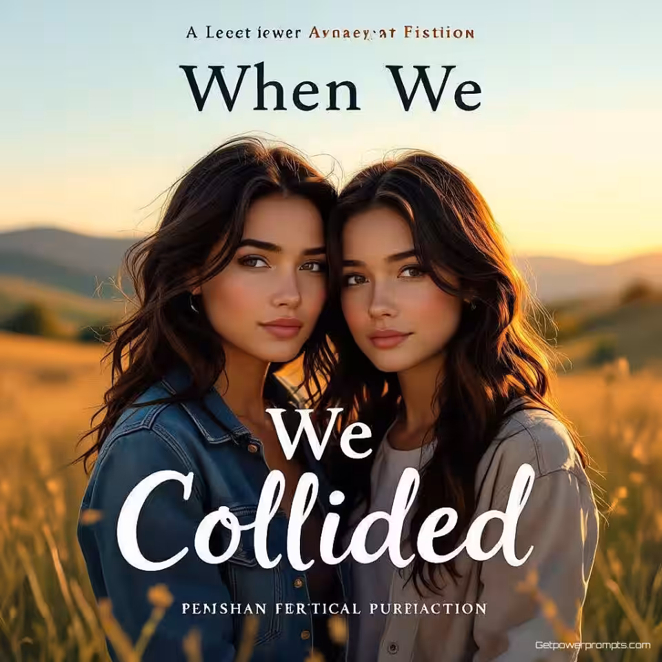 When We Collided, digitale illustratie young adult fictie ebook omslag, natuurlijk landschap achtergrond, dramatische verlichting verlichting, dromerig sfeer, coming-of-age esthetiek, emotioneel verhaal, karaktergedreven ontwerp, subtiele symboliek, hedendaagse typografie, professionele publicatiestijl, authentieke jeugdrepresentatie
