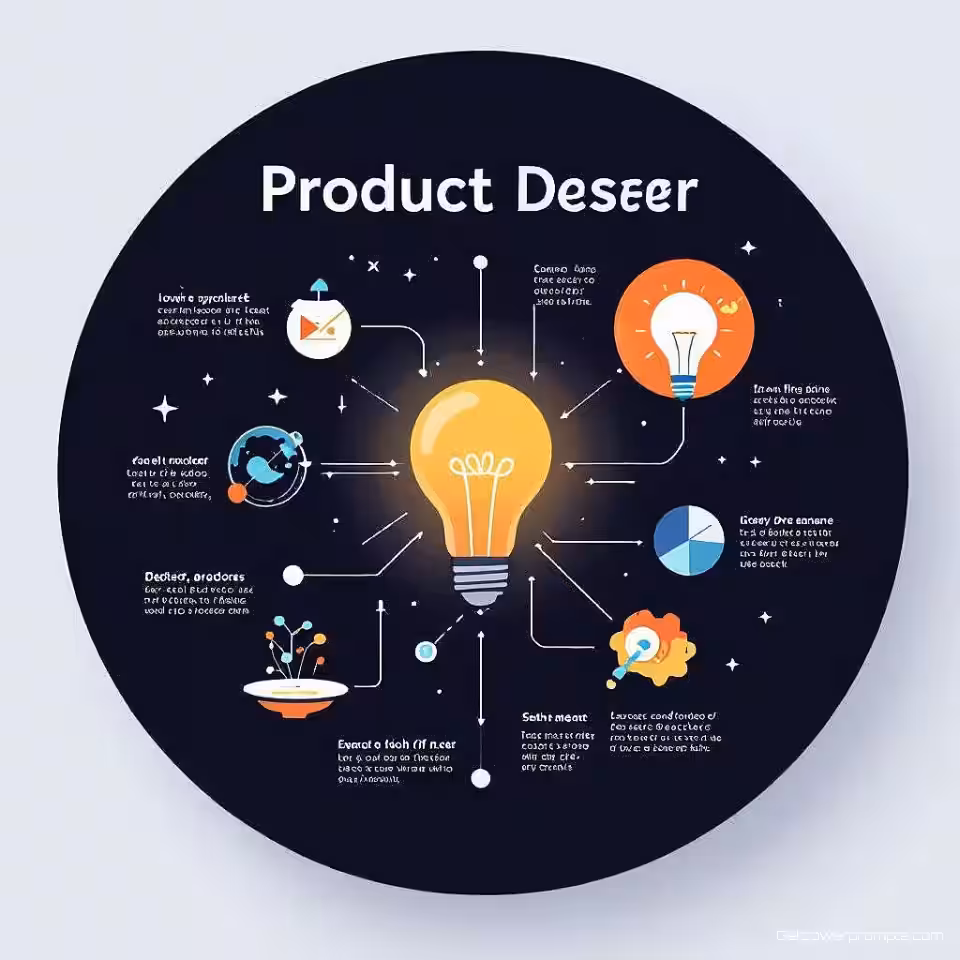 Productontwerp evolutie, minimalistische illustratie, inspirerend sfeer, innovatietraject mapping, gradiënt achtergrond achtergrond, zacht licht verlichting, idee-evolutie visualisatie, creatief procesverloop, doorbraakmoment illustratie, redactioneel innovatieverhaal, professionele conceptontwikkeling