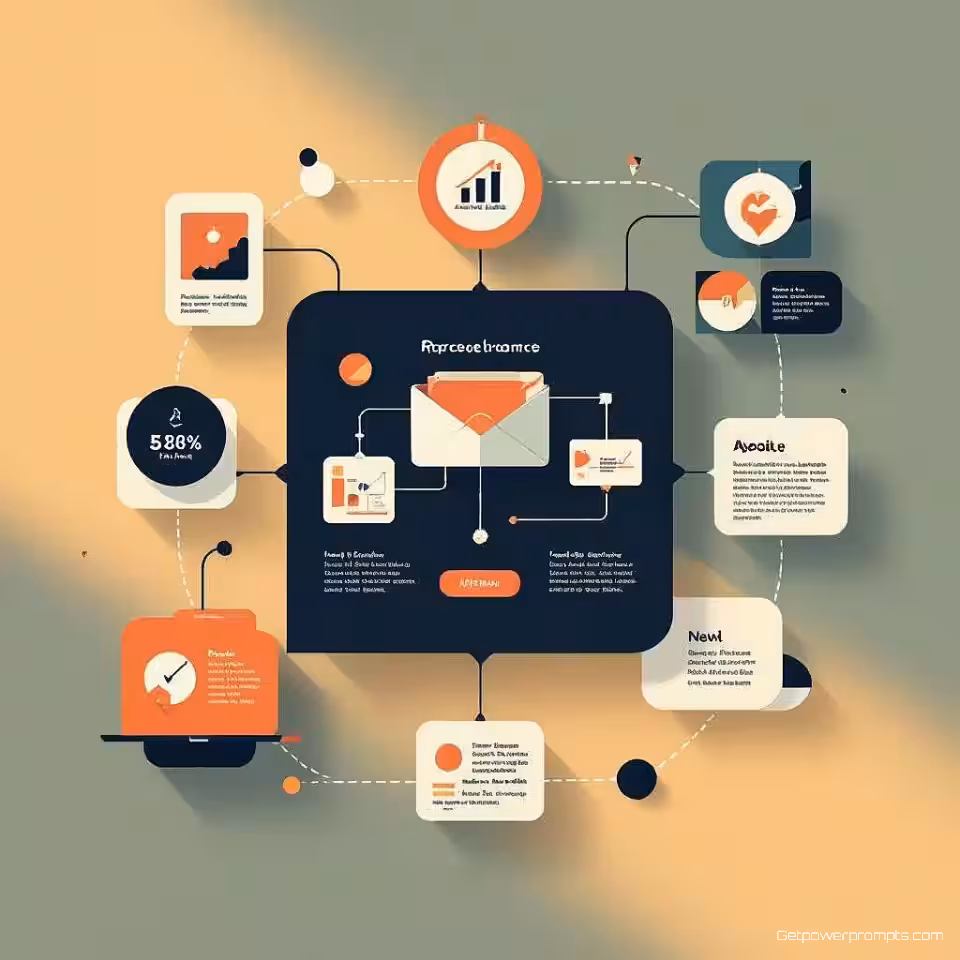Procesdiagram, flat design, effen kleur achtergrond, zachte verlichting verlichting, monochroom blauw, minimalistische dia-ontwerp, schone typografie, professionele presentatie, subtiele geometrische elementen, moderne zakelijke esthetiek, gecentreerde compositie, zachte schaduwen