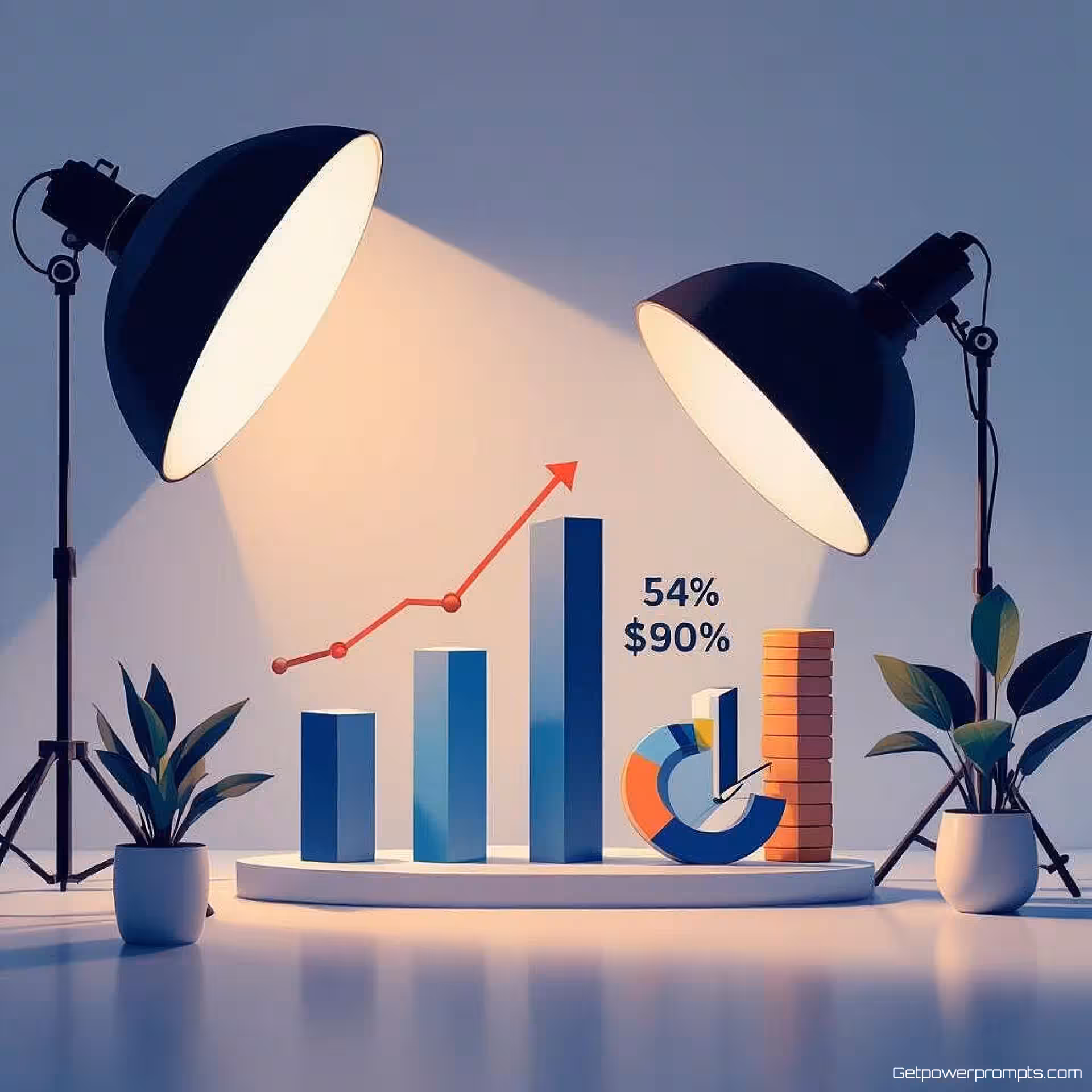 Q3 Financiële Resultaten, minimalistische illustratie, verloop achtergrond achtergrond, studiobelichting verlichting, blauw en wit kleurenschema, presentatiedia hero visueel, gedurfde typografie, moderne zakelijke esthetiek, schone compositie, professionele dia-ontwerp, gecentreerde lay-out, subtiele kleurverlopen, zachte schaduwen