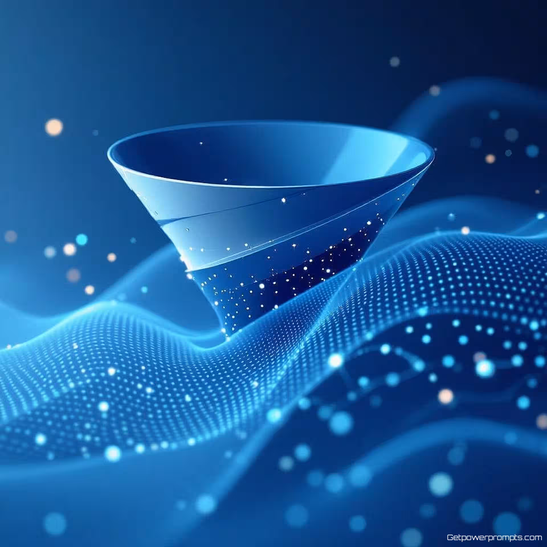 Verkooptrechter, minimalistisch, verloop achtergrond, zachte verlichting verlichting, koel, abstracte gegevensstroomvisualisatie, moderne presentatiedia, dynamische compositie, professionele zakelijke esthetiek, schone geometrische elementen, subtiele bewegings effecten, gecentreerde lay-out, zachte schaduwen