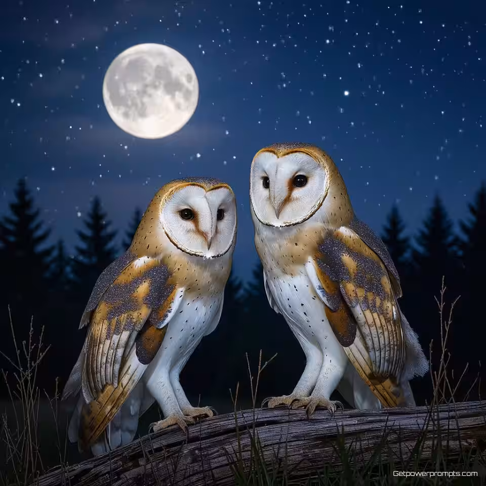 Kerkuil, nachtfotografie, fotorealistisch, maanlicht belichting, groothoek perspectief, nachtelijke omgeving, wazig achtergrond, mysterieus atmosfeer, sterrenhemel, maanverlichte scène, natuurlijke duisternis, wildlife activiteit