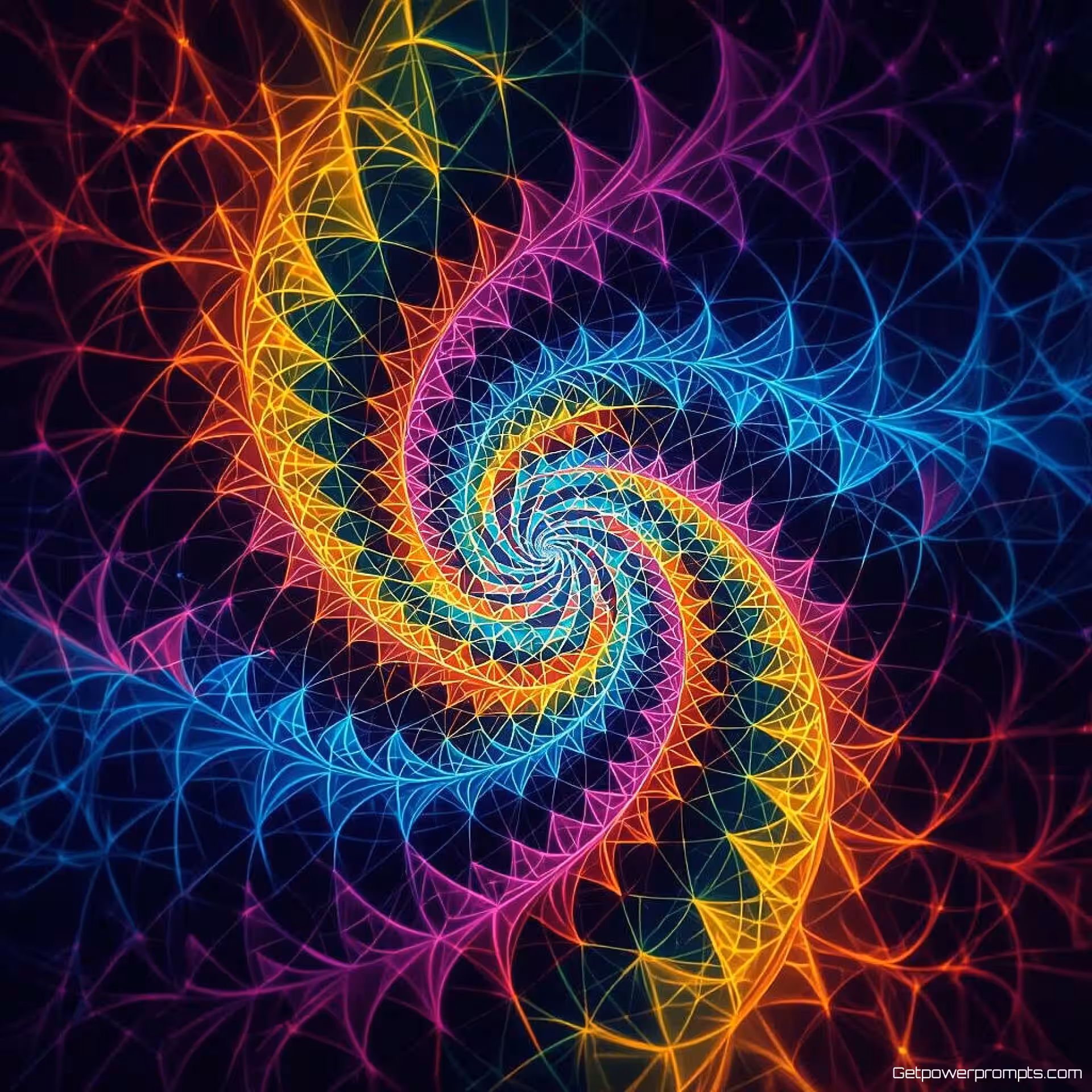 Julia verzameling, experimentele fractale fotografie, fotorealistisch, levendige regenboog, macroperspectief, dramatisch verlichting, effen achtergrond, wiskundige recursiepatronen, oneindige complexiteit, geometrische zelfgelijkvormigheid, abstracte wiskundige kunst, ingewikkelde fractale structuren, experimentele compositie, digitale wiskundige visualisatie