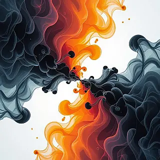 Zwarte inkt in water, experimentele inktdiffusiefotografie, fotorealistisch, levendige kleuren, macroperspectief, achtergrondverlichting verlichting, effen zwart achtergrond, vloeistofdynamica, organische inktpatronen, abstracte diffusie, oppervlaktespanningseffecten, levendige kleurmenging, artistieke compositie, experimentele opname